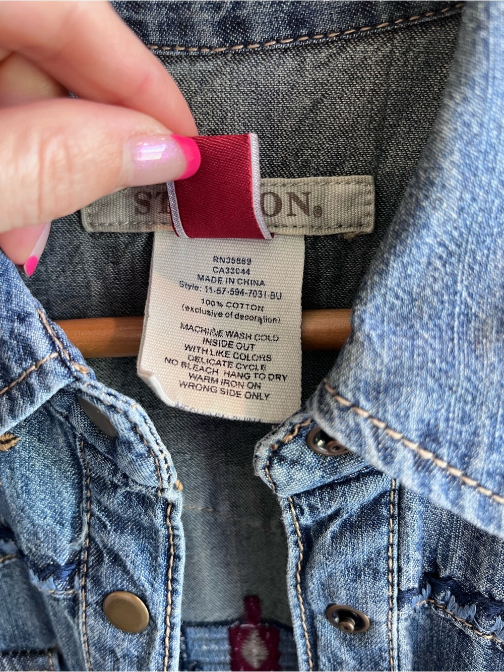 Stetson Embroidered Denim Shirt Dress Western - Picture 3 of 12